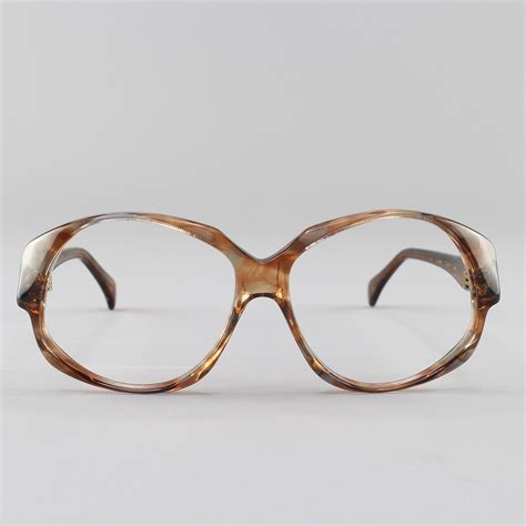 80s vintage eyeglasses clear brown oversized round glasses 1980s