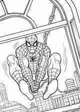 Spiderman Swinging Climbing Avengers Coloringsun sketch template