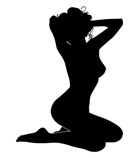 pin up girl silhouette vector at