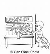 Clipart Vector Baggage Claim Illustrations sketch template