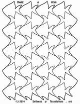 Tessellation Escher Tessellations Coloring Printable Fish Mc Pattern Pages Patterns Templates Tessellating Template Drawing Google Tesselations Leaf Book Print Make sketch template
