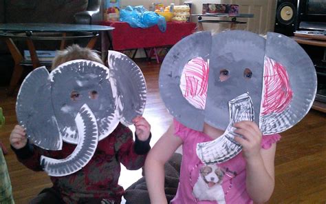 elephant paper plate craft paper crafts ideas  kids