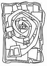 Hundertwasser Ausmalbilder sketch template