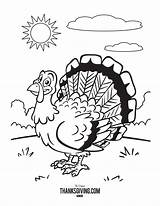 Coloring Pages Printable Thanksgiving Book Kids Turkey Print sketch template