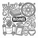 Passover Doodle Pascua Dibujado Iconos sketch template