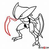Pokemon Kabutops Draw Sketchok Step sketch template