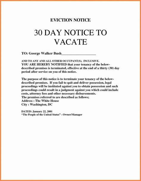 eviction letters templates  letter templates