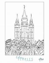 Coloring Temple Salt Lake Lds Mormon Beautiful Popular Pdf sketch template