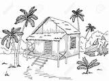 Hut Sketch Vector Nipa House Jungle Drawing Graphic Illustration Leaves Stock Cartoon Paintingvalley Sketches Drawings sketch template