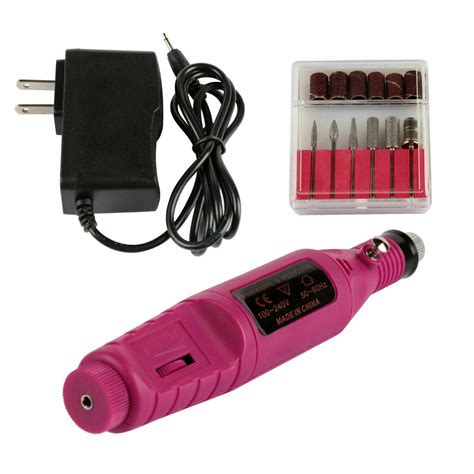 nail file drill kit electric manicure pedicure acrylic portable salon machine pink washington