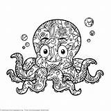 Zentangle Octopus sketch template