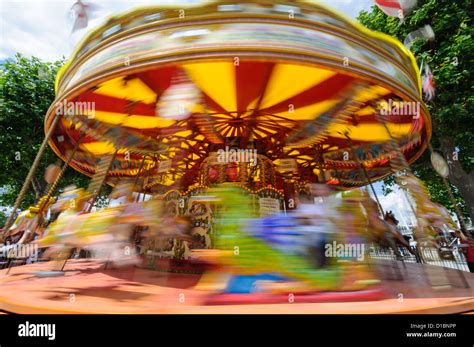 moving carousel   blurred effect stock photo alamy