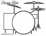 Drum Set Rock Drawing Coloring Roll Drums Pages Drawings Kids Music Printable Easy Simple Shapes Shape Outline Musical Draw Kit sketch template