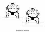 Sumo Wrestlers sketch template