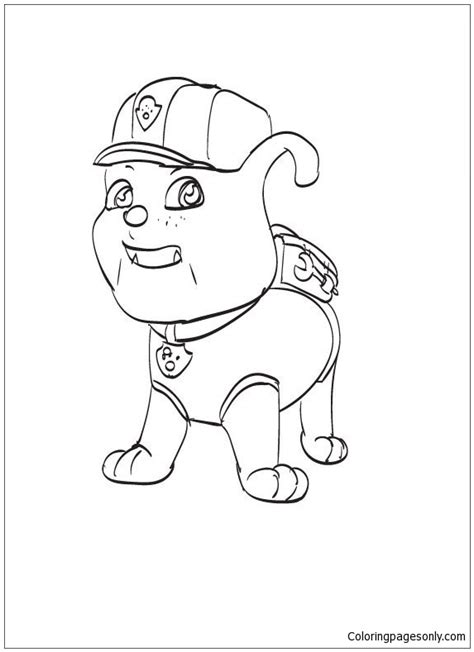 rubble paw patrol coloring page  printable coloring pages