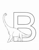 Brachiosaurus Dinosaur Alphabet Coloring Letter sketch template