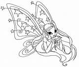 Winx Coloring Stella Club Pages Bloom Library sketch template