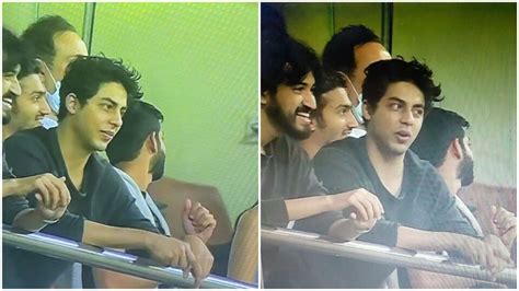 aryan khan spotted watching ipl match fans  smiling