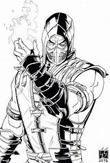 Mortal Kombat Scorpion Reptile Creed Assassin Valhalla Escorpion Pintar Skorpion Paintingvalley Lapiz Artes Marciales Cómics Combate Increíbles sketch template