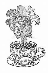 Cup Coffe Abstracte Ornamenten Theekop Kaffee Mandalas Freeuse Relacionada Erwachsene Verzierungen Abstrakten Teeschale Teacup Pesquisa Zentangle Thé Tisane Adulte Zentangles sketch template