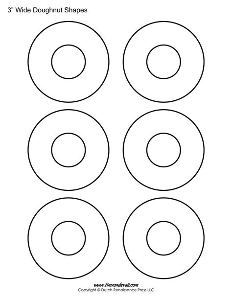 printable donut templates blank doughnut shapes