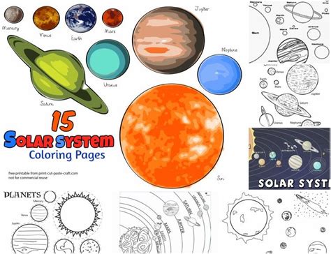 printable solar system  kids solar system coloring pages solar