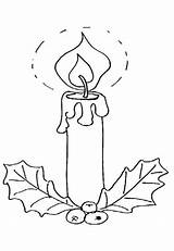 Candle Christmas Getdrawings Drawing Coloring sketch template
