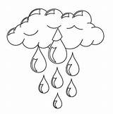 Coloring Rain Cloudy Pages Simple Fun Little sketch template