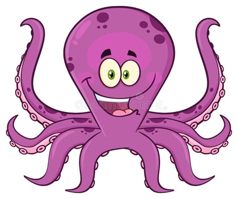octopus cartoon mascot character stock vector illustration  fish