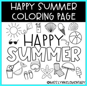 happy summer coloring page design mailnapmexicocommx