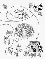 Coloring Woodland Pages Animal Creature Animals Popular Kids Coloringhome sketch template