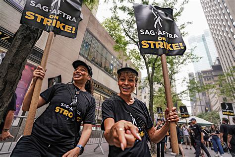 picket lines sag aftra actors speak  strikes