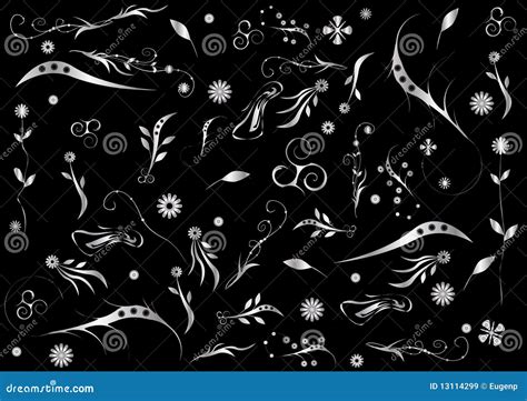 black floral background stock vector illustration  design