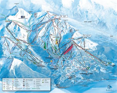 courchevel piste map plan  ski slopes  lifts onthesnow