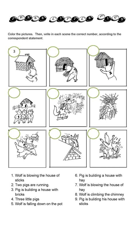 pigs worksheets activity shelter