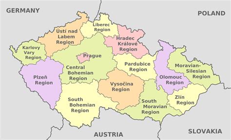 Czech Republic Regions Map Czechia Regions Map Eastern