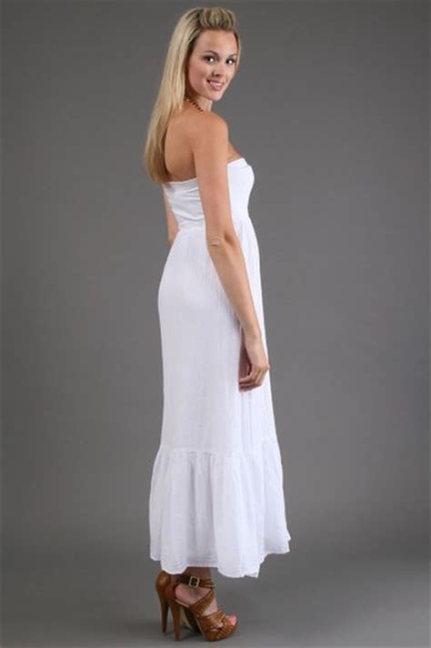 splendid linen maxi skirt dress in white lyst