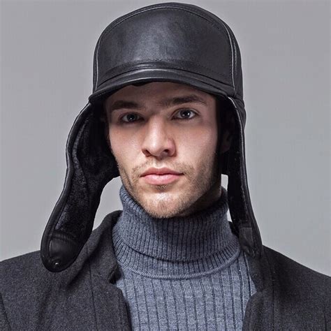 Wholesale New 2018 Winter Hats For Men Women Leather Warm Hat Aviator