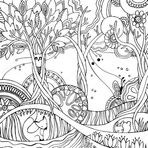 nature forests coloring pages png  file