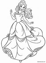Belle Coloring Pages Disney Princess Printable Disneyclips Book sketch template