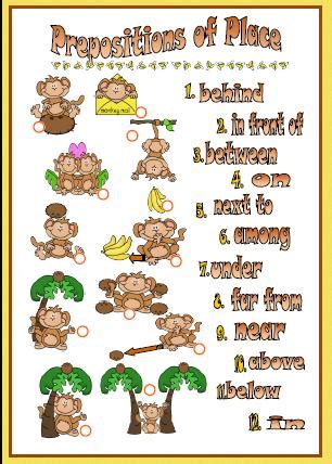 prepositions  place elementary worksheet