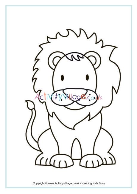 lion colouring page