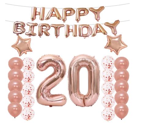20th Birthday Decorations Party Supplies 20th Balloons Rose Etsy