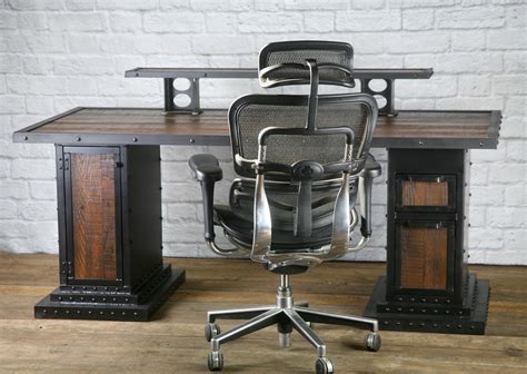 buy  custom modern industrial computer desk reclaimed