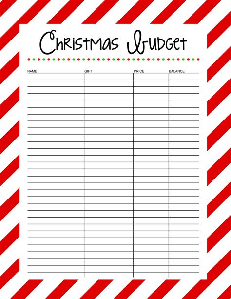 christmas budget  printable  days   organized christmas