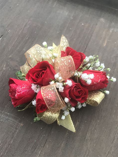 red gold wrist corsage  voorhees nj green lea