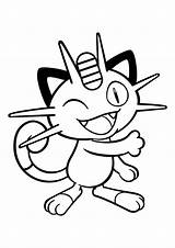 Meowth Colorings Mewtwo sketch template