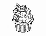 Cupcake Coloring Lemon Colorear Coloringcrew Food sketch template