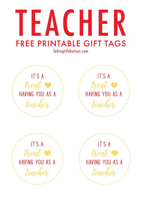 teacher  printable gift tags teacher gift tags  printable