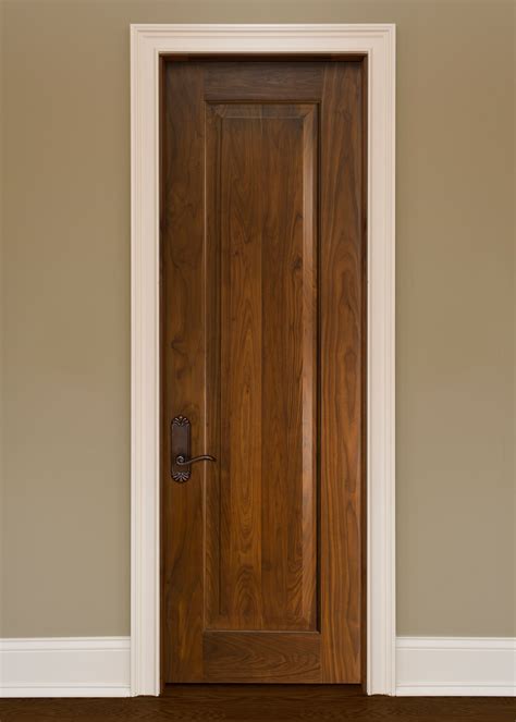 interior door custom single solid wood  natural walnut finish classic model dbi